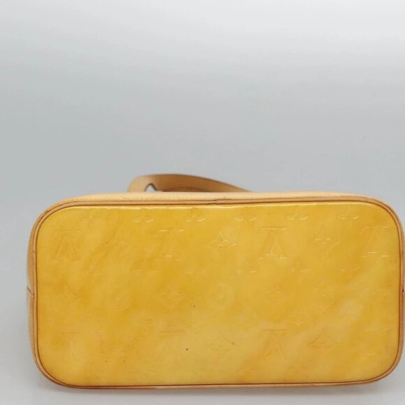 LOUIS VUITTON Monogram Vernis Houston Hand Bag Lime Yellow M91055 LV Auth BD751 - Picture 6 of 16